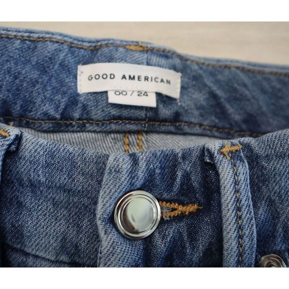 Good American GWP255T Women's Sz 00/24 Indigo Blue Good Waist Palazzo Jeans $149 - Picture 5 of 10